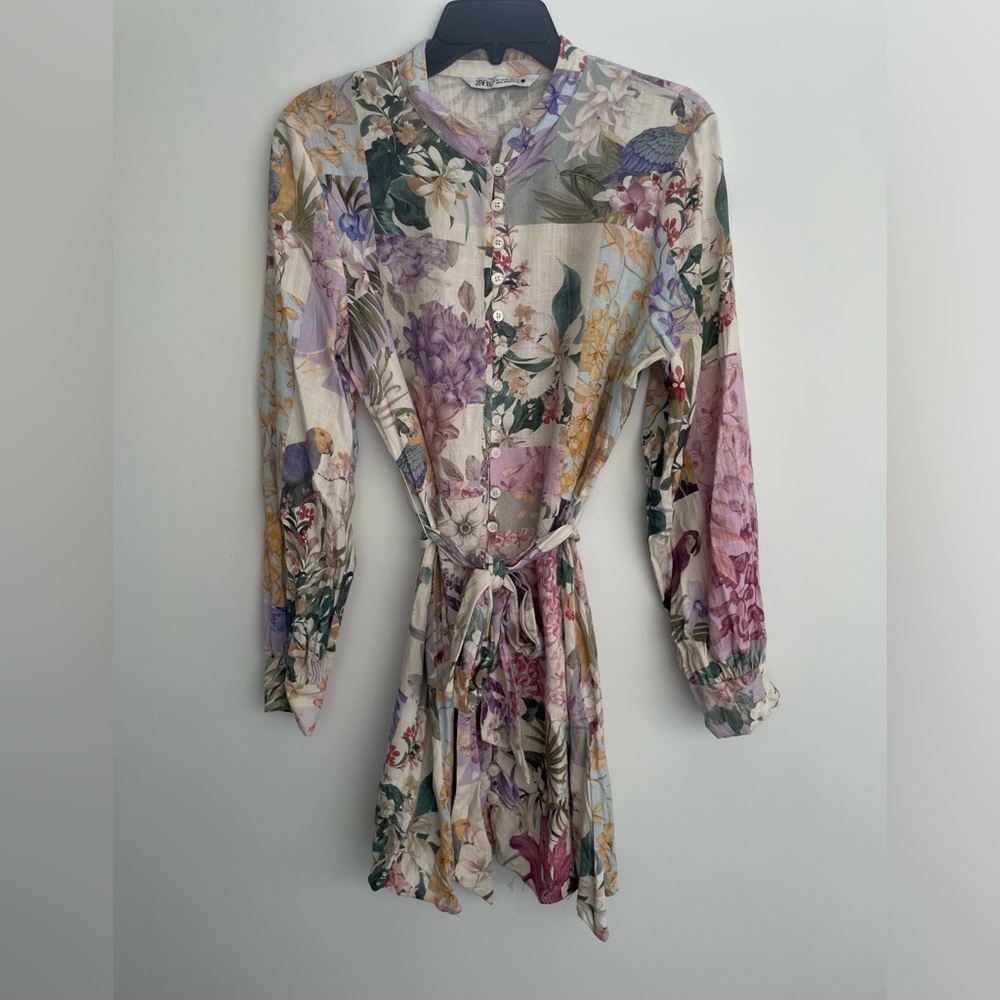 ZARA tropical print mini dress - Picture 3 of 6